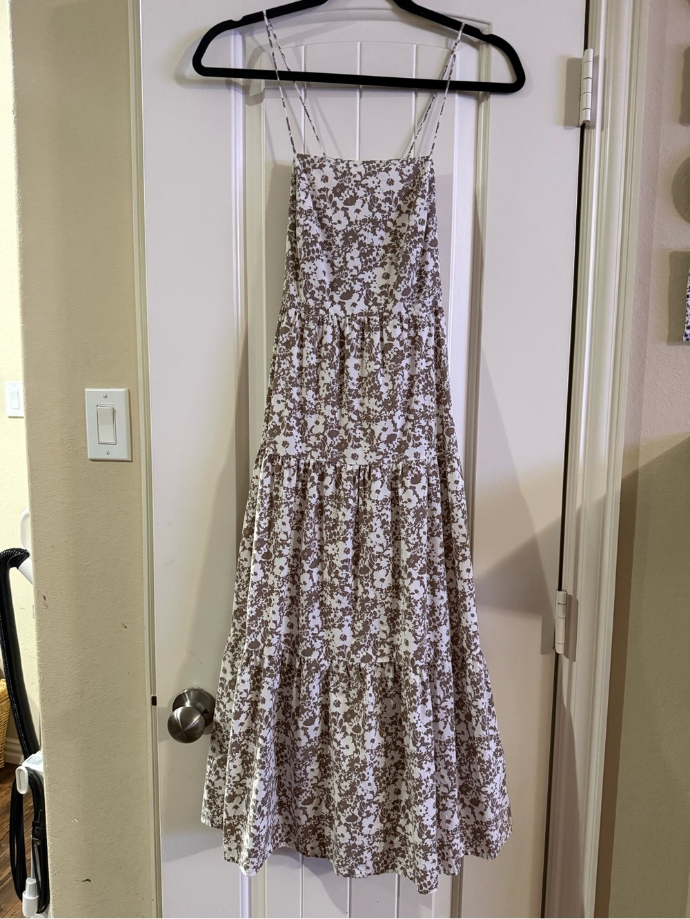 Rails Brown and White Floral Tiered Maxi Dress